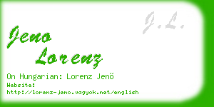 jeno lorenz business card